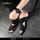 Rowilcs Brandneue Sommersandalen mit geruchssicherem und glätten Softer Softer-Männer-Sportstrand Internet-Promi Casual Temperament Slipper Black 38 38