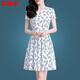 
Hengyuanxiang middle-aged noble ice silk dress for women 2025 new summer short person slim floral skirt 40 to 50 mother suit [ice silk 9904 skirt] 2XL [recommended to wear 125-135]