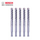 Bosch electric hammer drill bit 5 series four-edged round handle 10-piece set four-pit impact drill bit to drill steel bars and extend through the wall round handle _8x100x160mm_ 10-piece set
