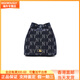 MLB retro letter printing casual fashion cotton pigment bucket bag shoulder bag crossbody bag regular women's style hidden navy blue