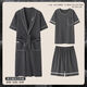 UKUHPK男士夏季薄款睡衣三件套短袖短裤家居服长款浴袍 7205+9913 【睡袍三件套】 L