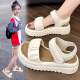 
Huilirui girls sandals summer 2025 new children's fashionable beach shoes girls medium big children soft sole princess sandals summer 723 beige 35 size
