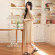 Jingqi (JOYNCLEON) maternity dress summer 2025 new style of pregnant mothers high-end outfits large size temperament waist-hugging loose skirt ginger dress (hanging breathable strap waist-hugging L