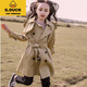 G.Duckkids Girls 'Wursbreaker Long 2024 Новая детская куртка Spring Wear Средний детский стиль среднего размера в британском стиле весна и осенняя детская детская одежда Хаки осень и зимний стиль, а также хлопок, утолщен 160 см.