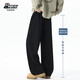 Popeye American Scimitar Casual Pants Men's Autumn Style Velvet Thickened Straight Wide Leg Long Pants DK21 Black 2XL