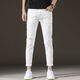 TTPMER Pantalons à neuf points Rippés Men de jean blanc court hommes Mens élastiques à la mode élastiques 9 points 2025 Black and Grey 1048 Pantalon neuf points QN [Élasticité élevée 27 taille = taille 2 pieds