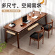 Computer desk bedroom desk student adult home writing and learning desk simple rectangular solid wood leg table dark walnut solid wood leg 180/60/75 solid wood part-table leg-single table