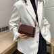 
Stone-patterned candy color French new style small square bag for going out and shoulders fashionable crossbody bag handheld commuting bag coffee color