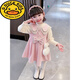 G.duck girls dress suit spring and autumn 2026 new children's princess dress baby girl fashionable two-piece set pink 90 (reference age 2-3 years old) (reference age 2-3