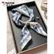
Woodpecker (TUCANO) mulberry silk silk scarf for women 65 Chinese square scarf 2025 spring and autumn new fashionable and versatile silk scarf mulberry silk gift box Flower story-in blue (65*65cm)