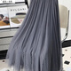 Falda de malla de hada de primer tamaño de primer tamaño Diseño plisado de longitud media 2025 Nuevo estilo gris (longitud de falda 82 cm) M 80-120Jin [Jin equivale a 0.5 kg]