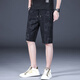BMUVLSSgtas Brand Herren Ice Seide Casual Shorts Herren Sommer Dünne Sommer Lose gerade High-End-Hose mit mittlerer Ärmeln 1585 Black 28