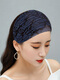 KYODO Jingmei Duo gray hair covering headband for daily wear, high-end summer thin broken hair headscarf for women, lace ultra-thin wide-brimmed headband, black