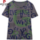 Pier Cardin 2025 Sommer Neues Fett MM Baumwolle kurzärmeliges T-Shirt für Frauen 200 Jin [Jin ist gleich 0,5 kg] Lose Bauchabschleife und vielseitiges Top für Frauen 6624 Grün L 90-120 Jin [Jin gleich 0,5 kg]