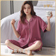 Yalu 2025 Nouveau pyjama pour femmes en été en été pur coton pant à manches courtes pantalon pour cardigan de grande taille en liberté avec un cardigan de poche NX9898 2xl