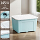 Xitianlong plastic clothing storage box moving box 145L blue 1 pack with wheels