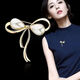 Brooch for women, high-end corsage for women, neckline anti-exposure buckle, cardigan pin, large clothing accessories, non-shoe shine wipes, bow brooch - gold + silver (2 pieces)