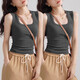 
Slim fit and slim suspender vest for women in summer 2025 new versatile large size fat MM sleeveless short base top K10-dark gray 2XL Recommended weight 130-150Jin [Jin equals 0.5 kg]