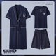 UKUHPK男士夏季薄款睡衣三件套短袖短裤家居服长款浴袍 7205+9913 【睡袍三件套】 L