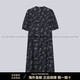 哈吉斯（HAZZYS）女装夏季英伦风简约潮流时尚休闲立领印花短袖连衣裙 藏青色 XS 155/80A 36