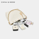 CinvaiKrose official website small c/k bag women's bag 2025 new shoulder bag fashionable diamond bucket bag commuting armpit bag beige white