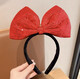 ENRMIIV Cartoon Children's Sequined Minnie Headband Runaway Princess Headband Disney Photo Hair Accessory Hair Washing Hair Clip Full Sequined Polka Dot Red Bow - Filled with Cotton