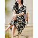 OLJ High-End-Marke Seidenkleid für Frauen im Sommer 2025 Neues französisches hüftgepacktes Retro-Temperament Mulberry Seidenrock Schwarz und Weiß M Empfohlen Gewicht 90-115 Jin [Jin entspricht 0,5 kg]