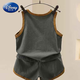 Disney boys summer clothing cartoon vest set 2025 new boys clothes fashionable baby girls shorts sleeveless two-piece set white yellow 130 cm (height 125-13555-65)