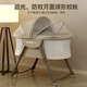 ULOP crib multi-functional mobile baby cradle one-click folding newborn bb rocking bed portable sleep artifact free installation nap bed + mosquito net + mattress khaki