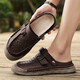 Sandals pour hommes à la mode des sports extérieurs Portez des chaussures décontractées à toe-toe 2025 Nouveaux chaussures de plage pour hommes respirants Gris [cuir microfibre A673] 39