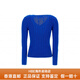 Polo Ralph Lauren拉夫劳伦女士毛衣纯色粗绞花V领针织毛衣女士送女友男友 宝蓝色 M