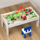 Holzstrecke Auto Fernbedienungszug Hölzer Kinder Holz Spielzeugtisch Boy Großer Partikelbaugruppe Baustein Tisch weißer Tisch + Deckbuckel + Baustein + Crane Hillside Offizielle Standardkonfiguration