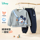 迪士尼秋季童装男童米奇卡通卫衣套装时尚休闲保暖百搭套装 藏青 100