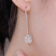 Meluxe platinum earrings for women, PT950 platinum lucky brand ear wire, birthday gift for girlfriend, wife, about 2g