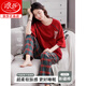Langsha brand pajamas for women in summer pure cotton short-sleeved trousers 2025 new thin large size women's home clothing set 7374 M [recommended 80-105Jin [Jin equals 0.5 kg]]