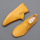 Western Camel (Vancamel) Sommer neue Männerschuhe lässig atmungsaktive High-Top-Lederschuhe Blau Schnüre-up-Low-Top British Herren Trendy Schuhe weicher Sohle vielseitiger SS-9889 Full Black/Official Store Flaggschiff New Produkt 38