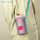 Ouliyi children's portable thermos cup bag cute kettle bag outdoor oblique storage transparent drawstring tie port light and simple Cocoa brown 6198