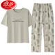 
LangSha 2025 new pajamas for women in summer light and loose cotton short-sleeved trousers for casual home clothing cover YZT9720 [100% cotton] M [Suggested 80-100Jin [Jin equals 0.5 kg] to wear]