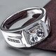 Fat Donglai's same style 1 carat imitation moissanite ring men's domineering moissanite diamond ring Korean version Platinum gold domineering men's moissanite diamond ring