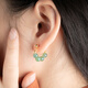 Little Silversmith S925 Silver Hetian Jade Green Earrings for Women New Chinese Style Jade Stud Earrings National Style Sapphire Earrings as Gifts