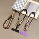 British style mobile phone lanyard braided rope mobile phone lanyard high-end light luxury wrist women's mobile phone chain mobile phone rope anti-falling goddess same style personalized contrasting color mobile phone lanyard double ring smiley face wrist rope pink green + small sling