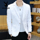 Playboy (PLAYBOY) suit jacket men's spring and autumn hairstylist slim nightclub handsome small suit Korean style trendy raw edge design top white M recommended weight 95-110Jin Jin is equal to 0.5 kg