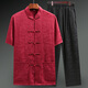 
Li Shangduo’s father’s ice silk short-sleeved Tang suit men’s Chinese style Tang suit middle-aged and elderly summer thin two-piece set old man grandfather light gray suit S 3895-115Jin [Jin equals 0.5 kg]