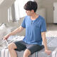 SEPTWOLVES 2025 new pajamas men's summer modal short-sleeved casual large-size suit for men's home clothes. AYX-3519 royal blue L (120-135Jin [Jin equals 0.5 kg])