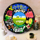 
Ten Qintian hand-painted graffiti vinyl record DIY digital oil painting ornaments decorative painting unzipped handmade gift RS16778 diameter 20cm thick solid wood inner frame Highlight pigment + oil canvas + painting