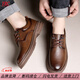 YRC Yierkang leather shoes men's 2025 new British low-top work shoes genuine leather breathable inner height-enhancing casual leather shoes men's 9929-1 plus cotton high-top black flat heel 41