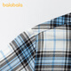 Balabala Boys' Shirt Children's Long Sleeve 2025 New Autumn Clothes Girls Plaid Jacket Same Style in Shopping Malls Blue and White Tone 00481 90