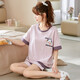 Pang Donglai-Pyjamas für Frauen im Sommer Dünne reine Baumwolle süße studentische koreanische Version kurzärmelige Hose dünne zweiköpfige zweiköpfige Frühlings- und Herbst-Heimkleidung Burgund SKM6627 Bildfarbe M-Code (Empfohlen 75-95 Jin [Jin Equals Equals gleichen]))