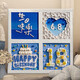 Feliz cumpleaños Pintura de textura de cuatro cuadrículas arena acrílica pintura de aceite digital personalizado personalizado Decoración de regalos hecho