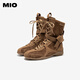 MIO Ouyang Didiluo Yutong same model Mio Gaotang Racing Women's 2025 new boxing Martin boots strap boots brown 37 (235mm)